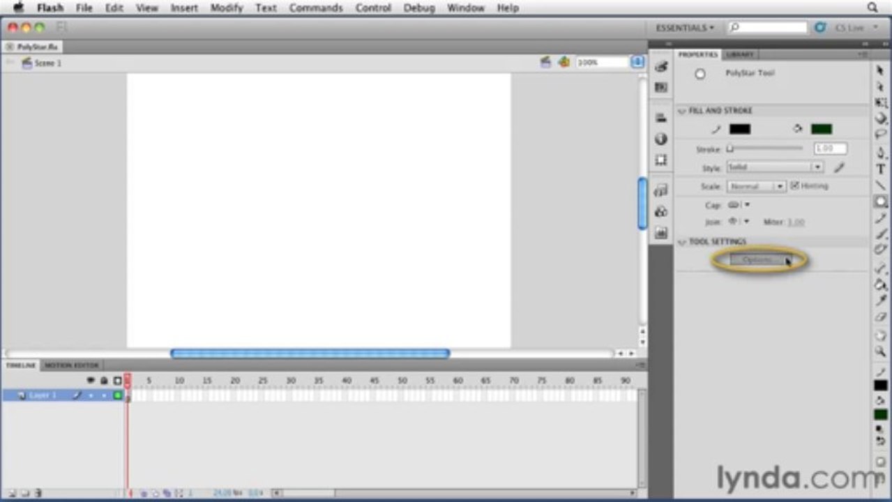 adobe flash Using the Polystar tool