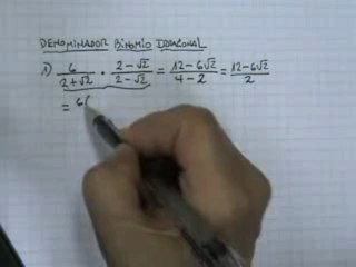 Racionalizar con denominador binomio irracional