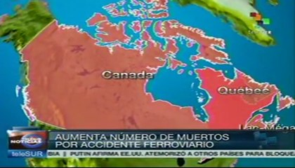 Hallan 2 cuerpos más tras choque de tren en Canadá