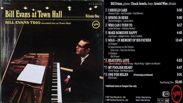 Bill Evans at Town Hall Beautiful Love