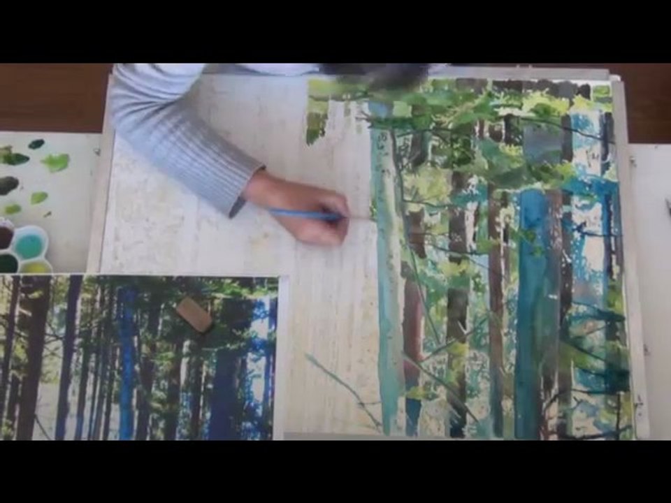 How to paint a forest with watercolor (Out of the Blue)
