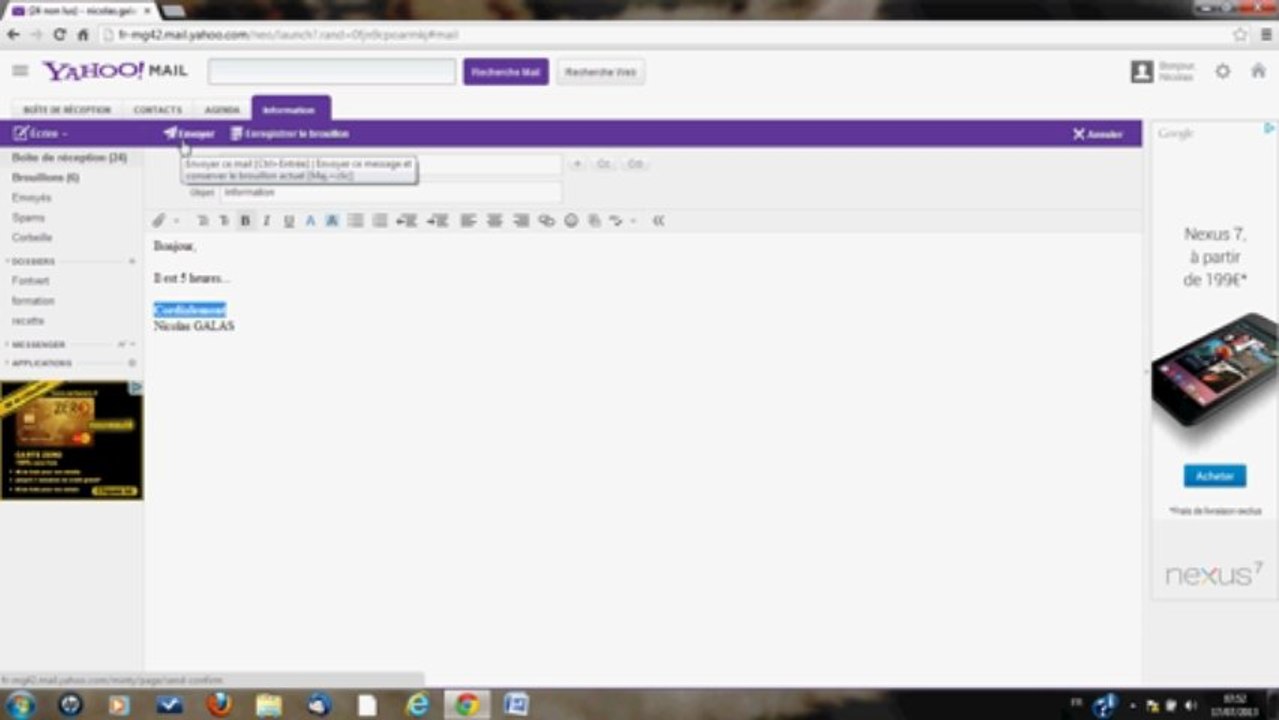 Envoi d'un mail