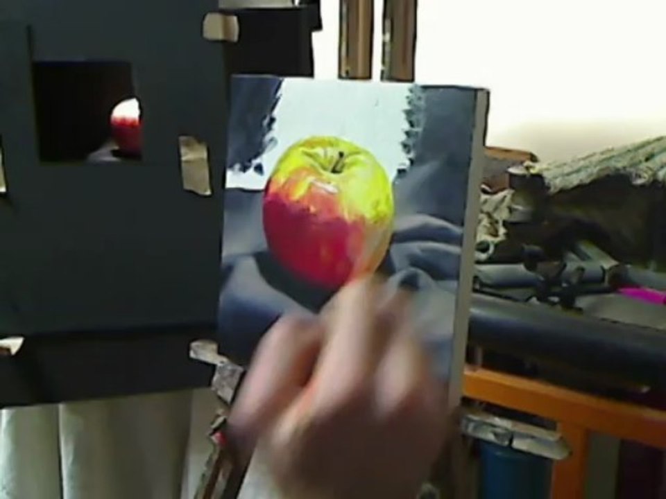 Oil Painting demo - Still life - Pink lady apple by artist Ben Sherar
