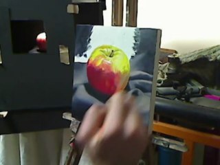 Oil Painting demo - Still life - Pink lady apple by artist Ben Sherar