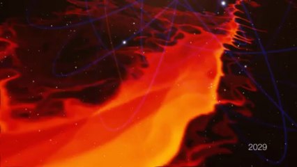 Simulation d'un nuage de gaz désintégré par le trou noir du centre de la Galaxie