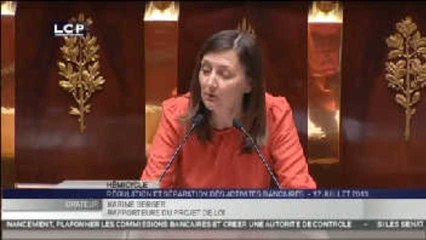 Travaux en séance : Discussion du projet de loi de séparation et de régulation des activités bancaires