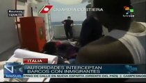 Guardia Costera italiana rescata a inmigrantes