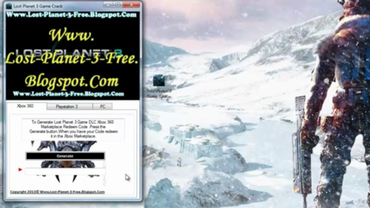 Get Free Lost Planet 3 Free Redeem Codes - Xbox 360 / PS3