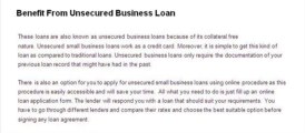 Unsecured Small Business Loans Are Exactly What Your Business Need