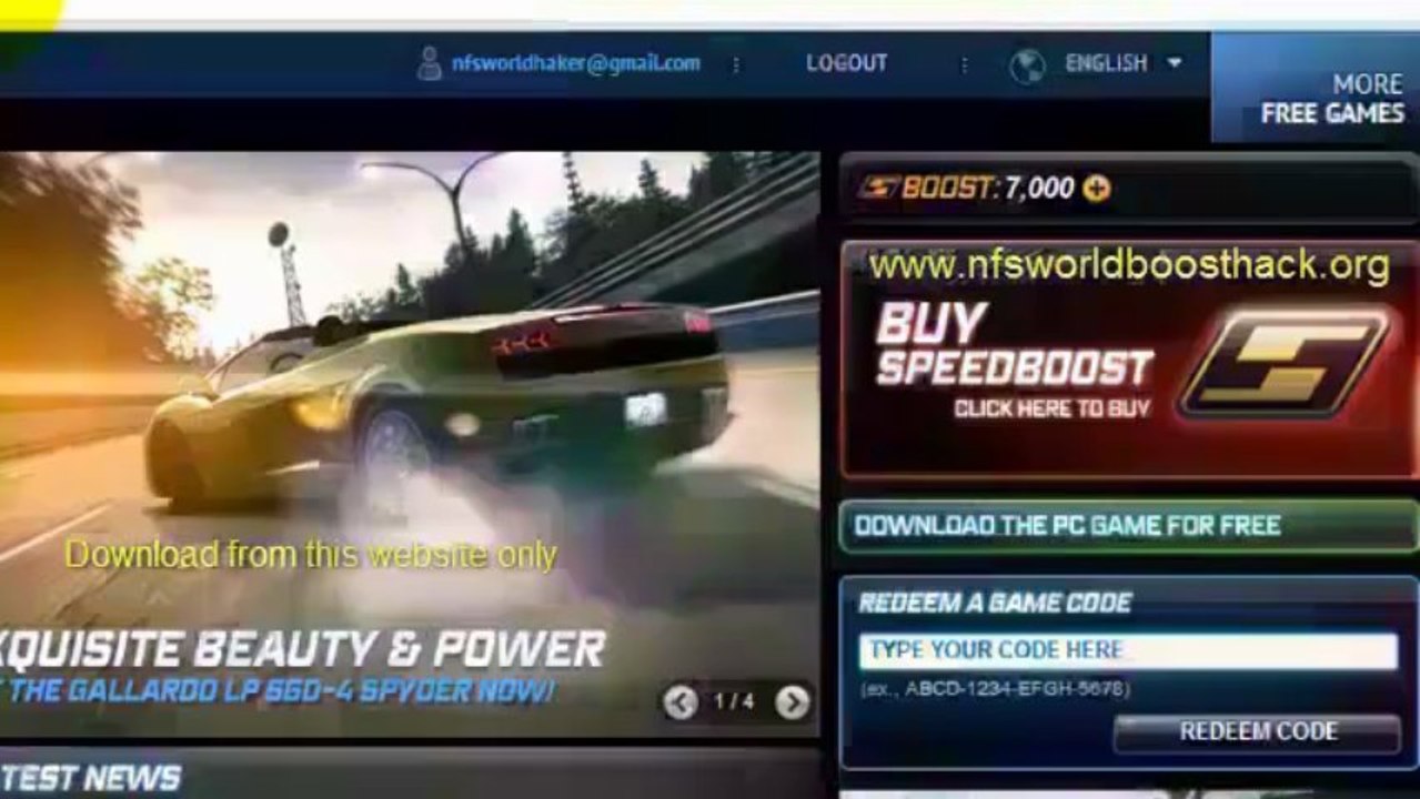 NFS World how to get free Boost
