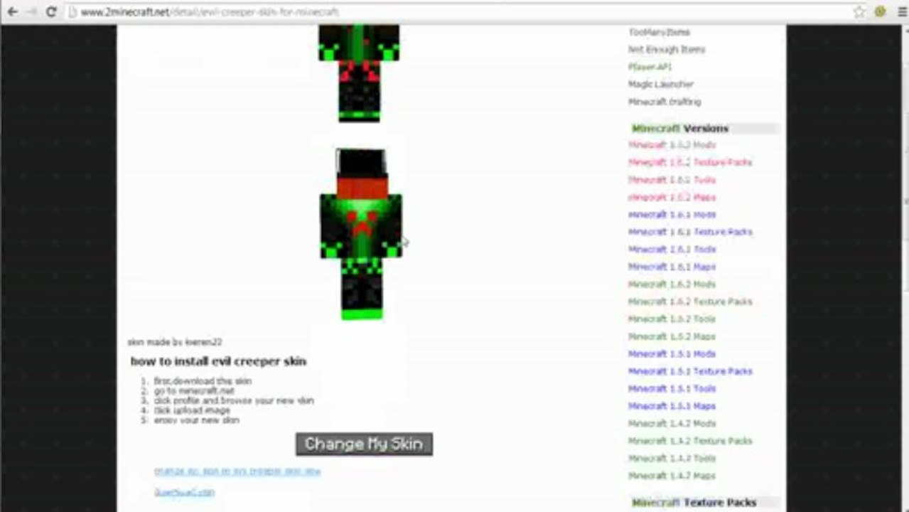 Evil Creeper Skin for Minecraft