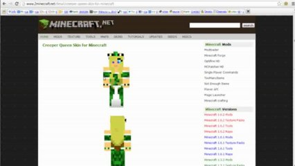 Creeper Queen Skin for Minecraft