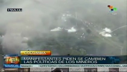 Paro de mineros en el departamento de Caldas en Colombia