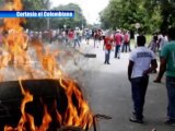 Paro minero, presentó los primeros enfrentamientos entre el escuadrón del ESMAD de la policía  y los mineros del departamento de Antioquia