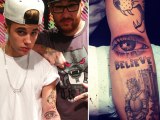 Justin Biebers New Tattoo Inks Moms Eye