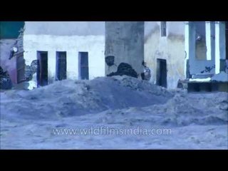 Heavy flood water still flowing in Uttarakhand