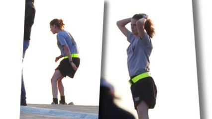 Make-Up Free Kristen Stewart Makes a Run For It