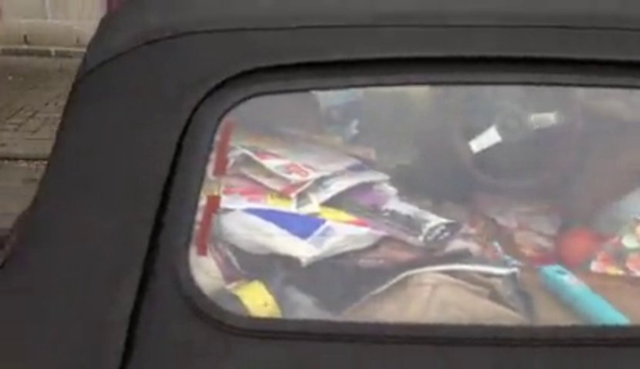 Trash car - empty with trash and garbage