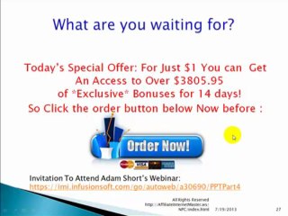 Affiliate Internet Mastery Video-Part 4-NPC Summary