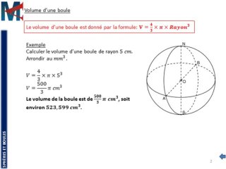 3ème - SPHERES ET BOULES - Volume d'une boule