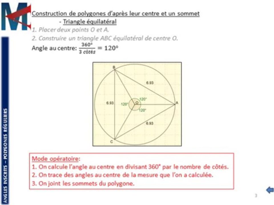 3ème - POLYGONES REGULIERS - Construction de polygones