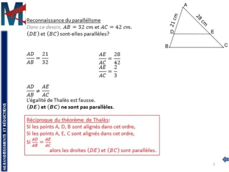 3ème - AGRANDISSEMENTS REDUCTIONS - Réciproque de Thalès