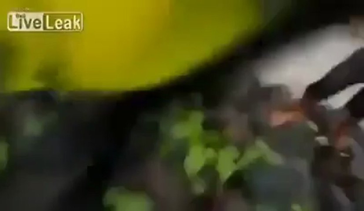 School Bus Caught In The Flooded River