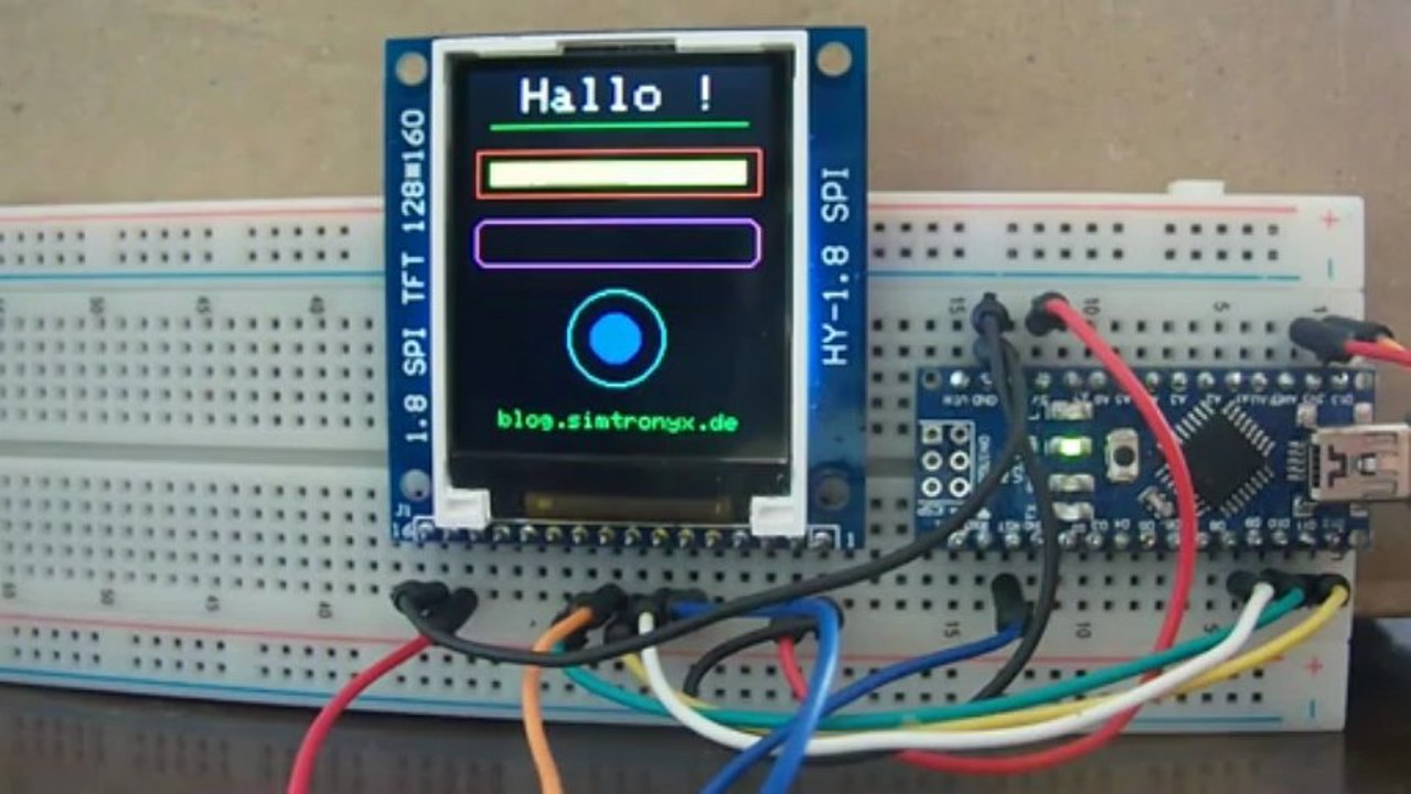 Arduino Nano mit 1,8 Zoll SPI TFT Farb-Display - blog.simtronyx.de