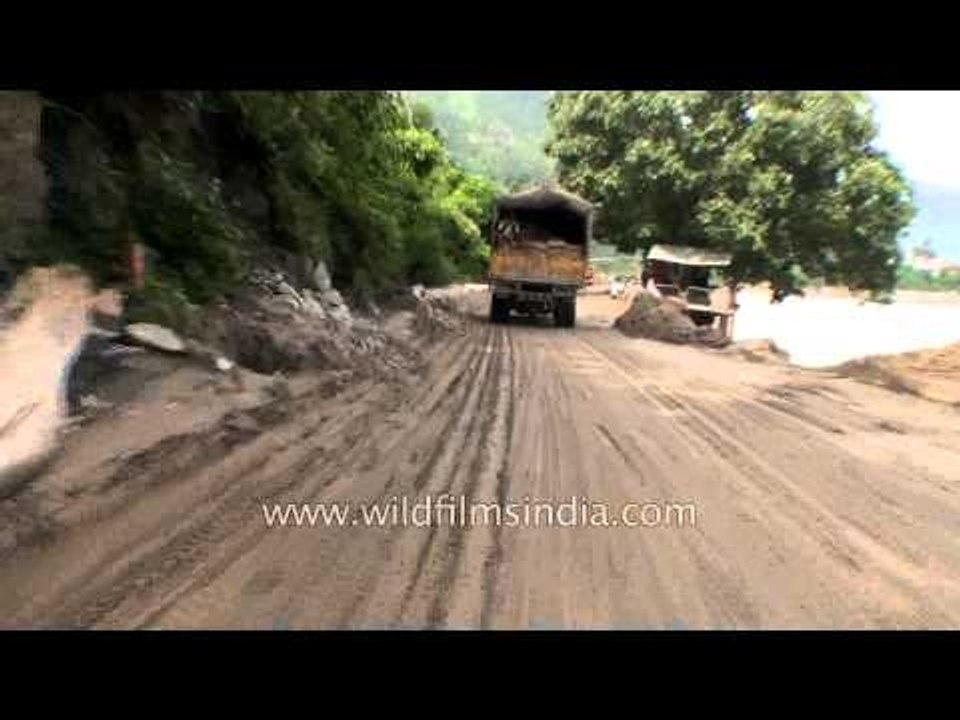 Flood relief truck transporting relief materials to Uttarakhand