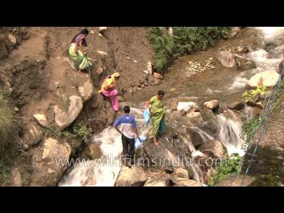 Locals use this route as all roads are damaged near Vijay Nagar