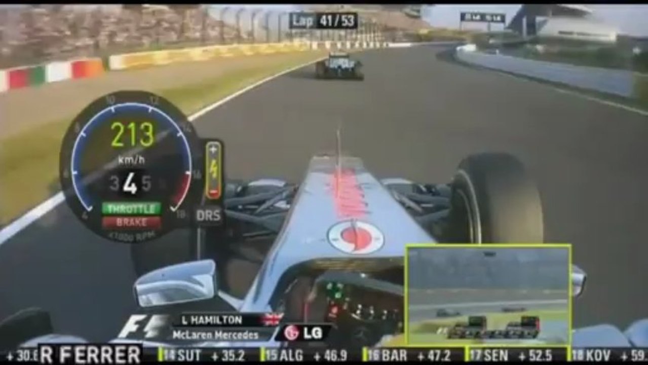 F1 2011 - R15 - Hamilton vs Rosberg battle onboard Suzuka