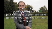 Europe 1 , Jean-Christophe Lagarde réagit aux violence qui se sont déroulées dans la ville de Trappes