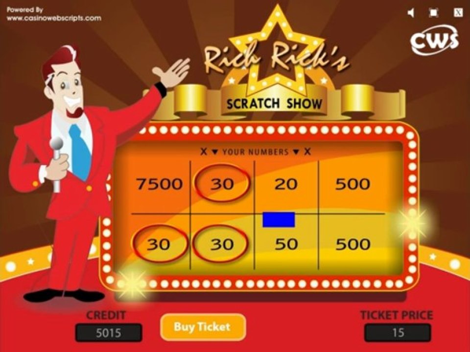 Rich Rick Scratch Show Game powered by CasinoWebScripts.com