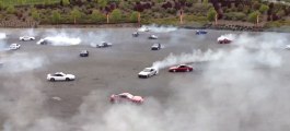 OFFICIAL Guinness World Record Simultaneous Donuts 75 Cars