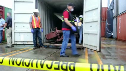 Aviones en buque norcoreano