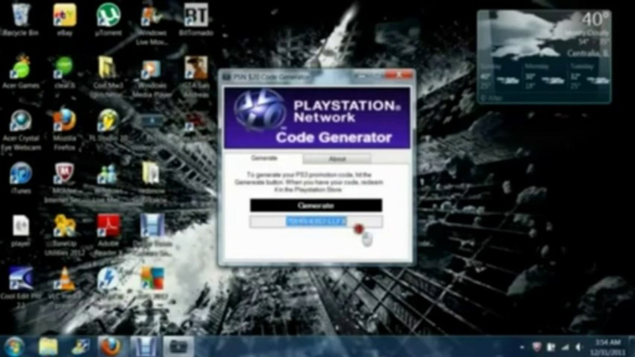 PSN Code Generator 2013 [WORKING]  Update 2013