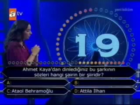 ATV Kenan Işık Kim Milyoner Olmak ister Yarışması Programı Tek Part İZLE 15.04.2012