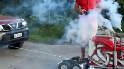 toy car pulling a big car amazing