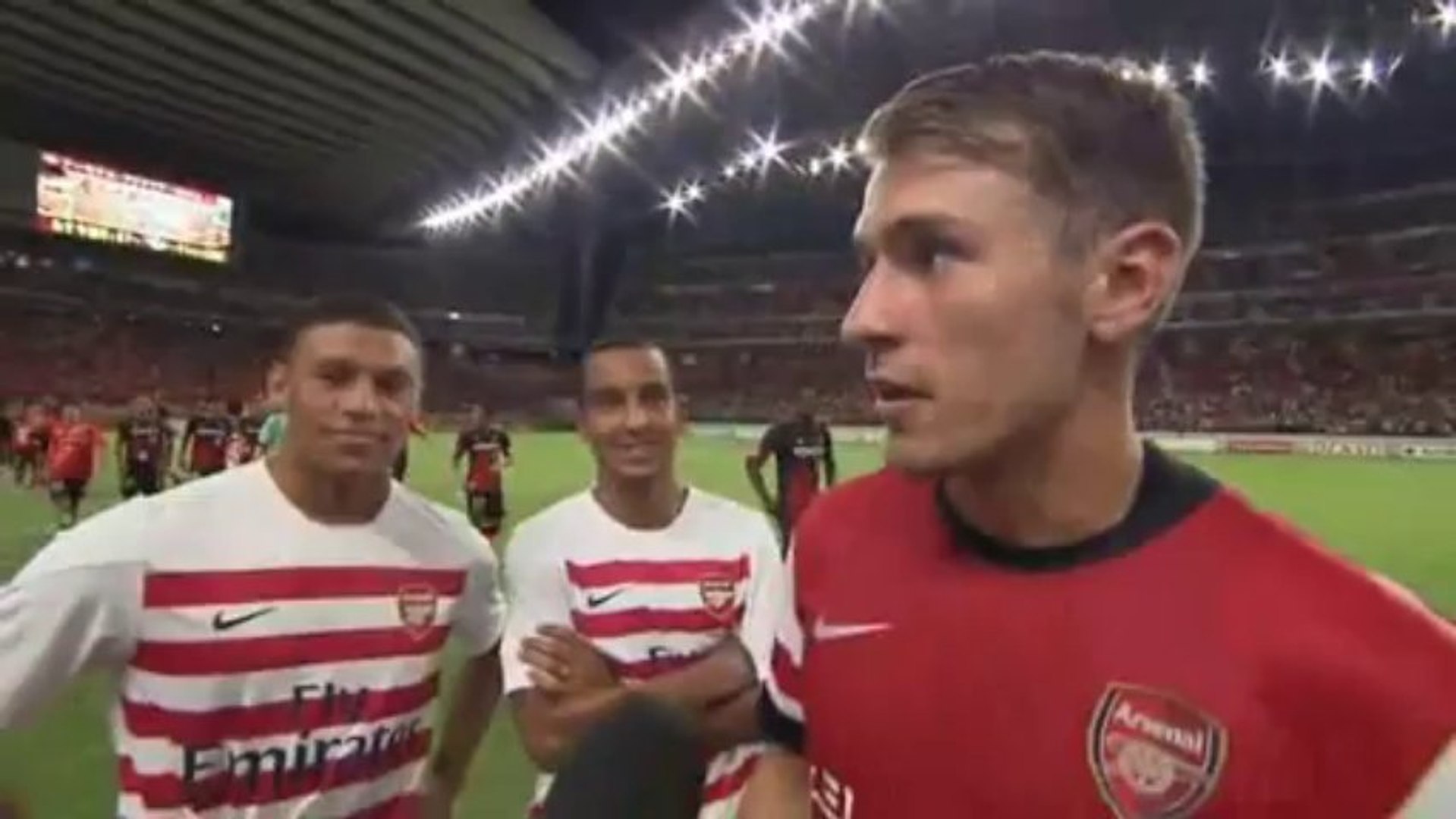 FUNNY - Ox hijacks interview with Aaron Ramsey