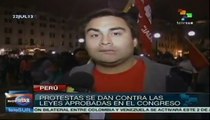 Cientos de peruanos llevan a cabo protesta antigubernamental en Lima