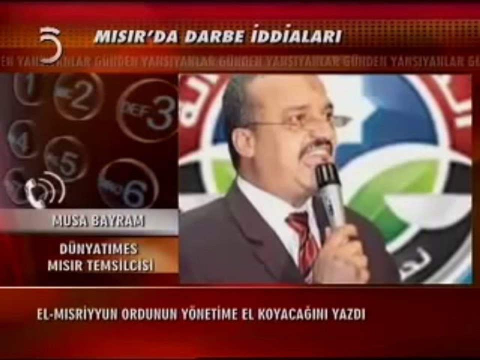 MISIR'DA DARBE İDDİALARI! ( MUSA BAYRAM CANLI TEL. BAĞ.)