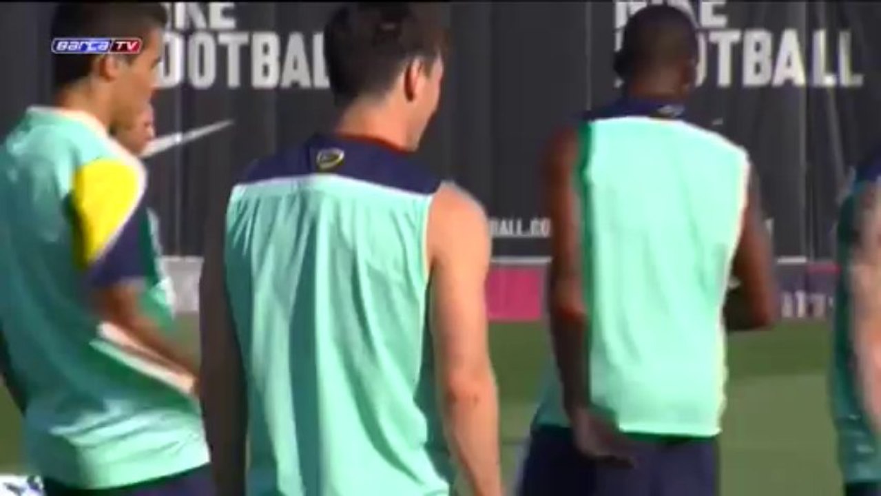 Barcelona train and await arrival of newly confirmed manager Gerardo Martino