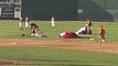Baseball player drop kicked by skydiver