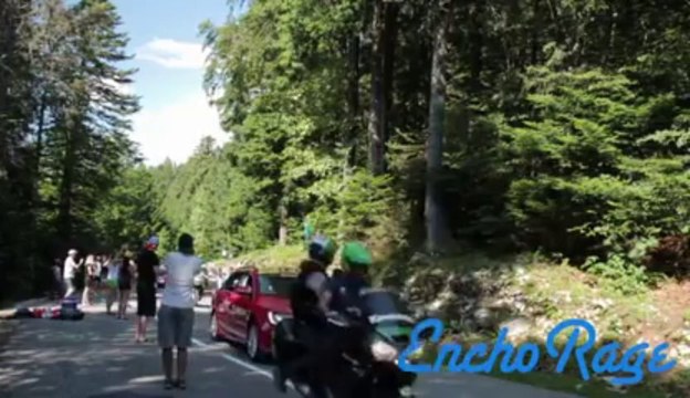 He's jumping over the Tour De France with his Mountain Bike!!