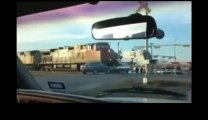 Car VS Train - Terrible train accident, the car is destroyed!