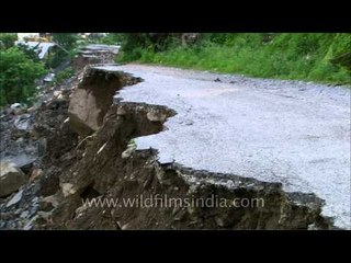 When the river was angry: Broken road near Guptkashi