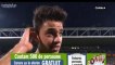 Clément Grenier is watered by sprinklers at interview