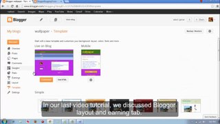 Blogger tutorial 9: Blogger template tab