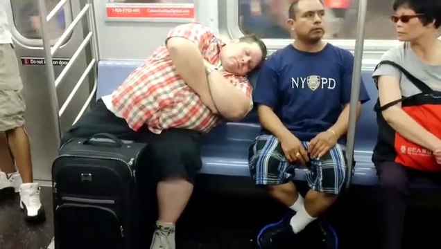 NYC Prank: Falling Asleep on Strangers in New York City Subway!! Funny public transport video..