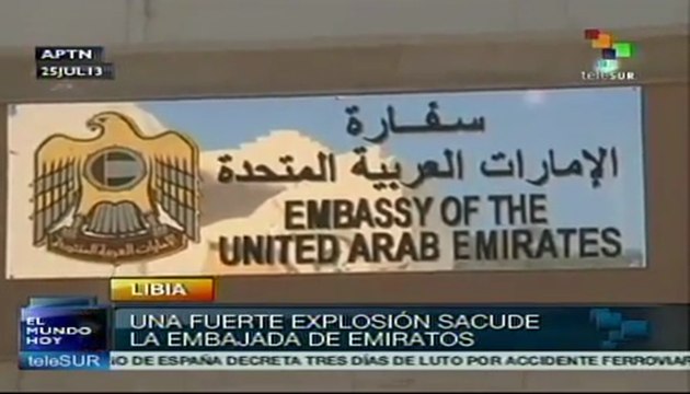 Explosión cerca de embajada de Emiratos en Libia